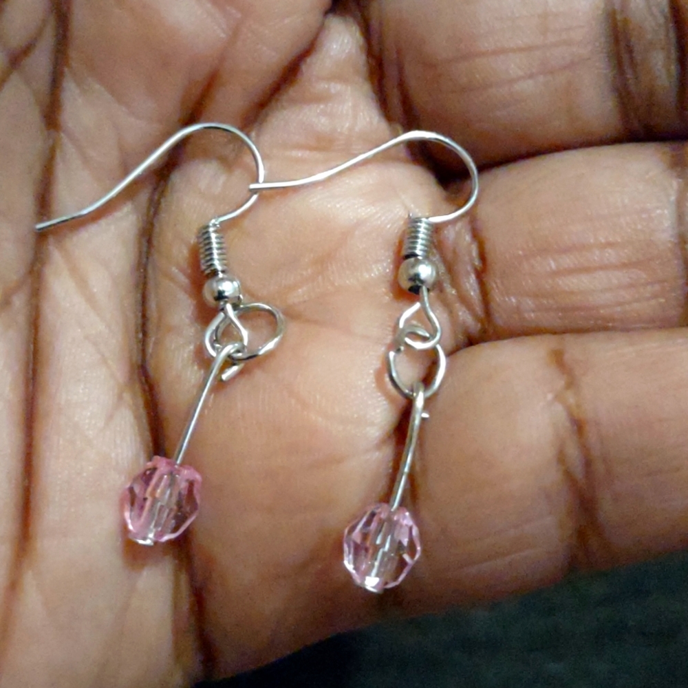 Pink Bead Earrings